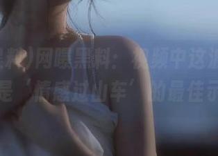 网曝黑料：视频中这波操作，简直是‘情感过山车’的最佳示范！